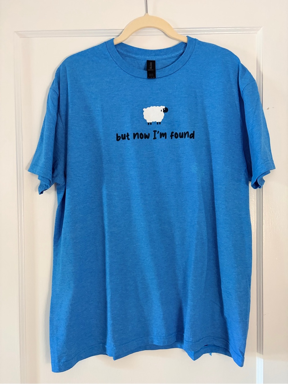 Gildan Blue Short-Sleeve Tee with White Sheep Graphic